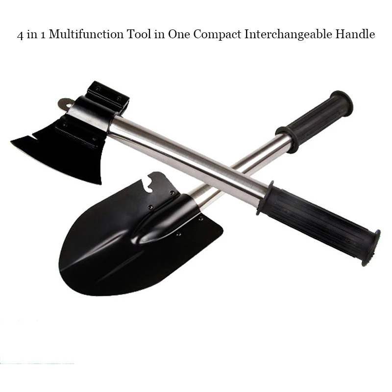 Tanie Cztery w jednym składany wielofunkcyjny łopata Camping ostrza topora na świeżym powietrzu piła składana podróży ogród narzędzia kempingowe wysokiej ze stali węglowej