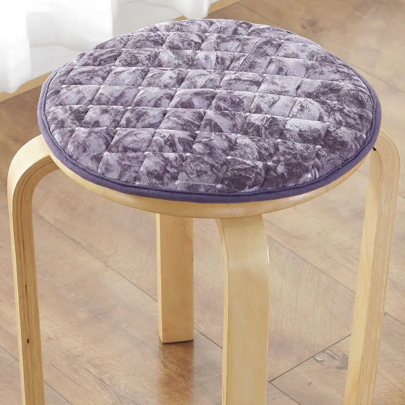 Gold velvet purple Противоскользящая Подушка для стула для студентов, подушка для офисного стула, подушка для обеденного сиденья, круглая Бархатная подушка на стул, 6 размеров, мягкая подушка для сидения на полу - Цвет: Gold velvet purple