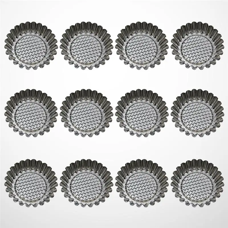 12 шт из нержавеющей стали круглые кружевные формы для яичного пирога многоразовые формы для выпечки