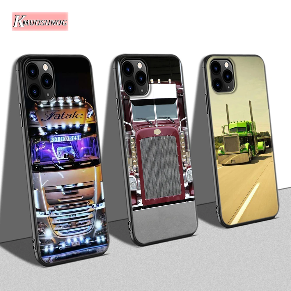 

Black Cover For iPhone 11 Pro XS XR X Max Phone Case Greatest Peterbilt Trucks for iPhone 8 7 6S 6 Plus 5S Phone Shell