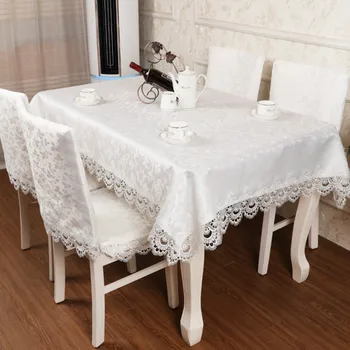 

European-style Dining Table Coffee Table Tablecloth Lace Hollow Rectangular TV Cabinet, Small Round Table Cloth Fabric