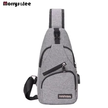 Новинка, мужская сумка через плечо, мужская сумка для зарядки, Спортивная мужская нагрудная сумка с USB, диагональная посылка
