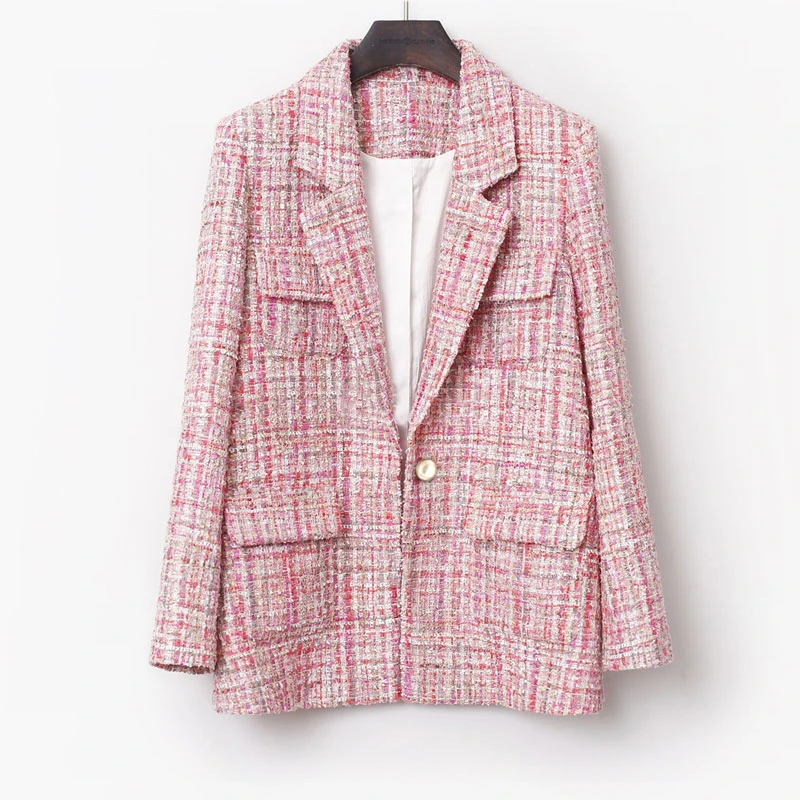 Pembe Ceket Kadin Tuvit Payetli Kumas Yaka Bir Parcali Bahar Sonbahar Kadin Ceketi Gevsek Yeni Koku Bayan Ceket Ceket Jackets Aliexpress