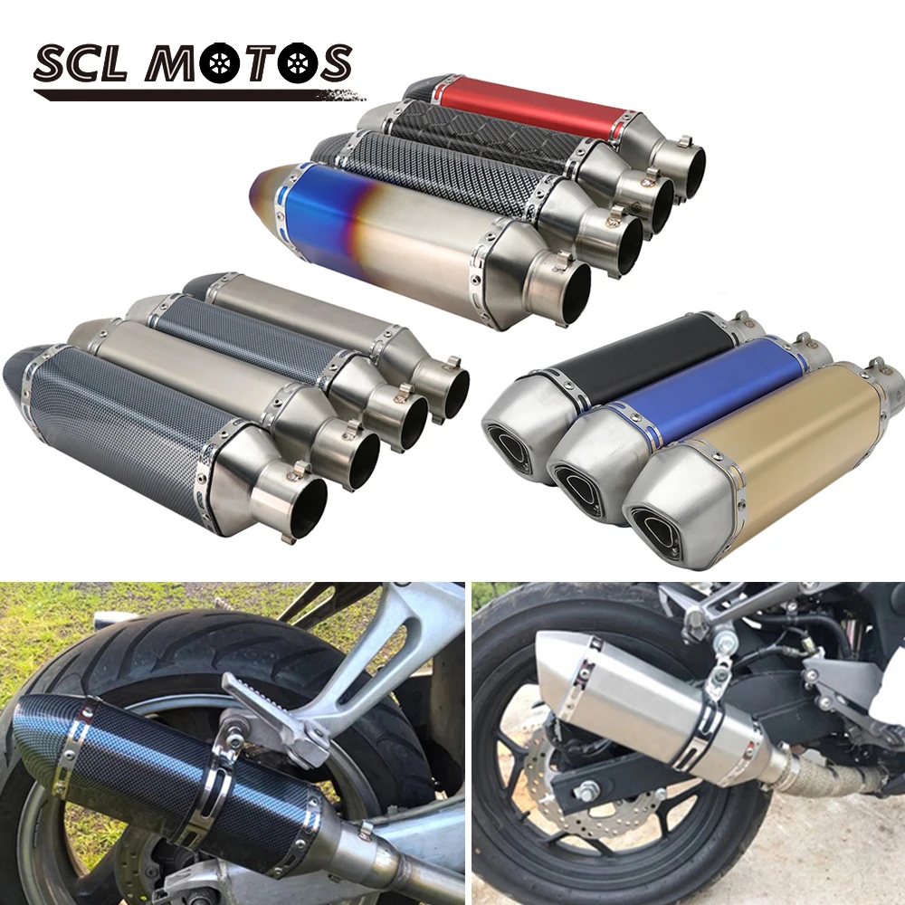 

SCL MOTOS Universel 35-51mm Motorcycle For AK Exhaust Muffler Escape Moto Modify For Honda CBR250 CB400 YZF FZ400 Z750 TMAX530