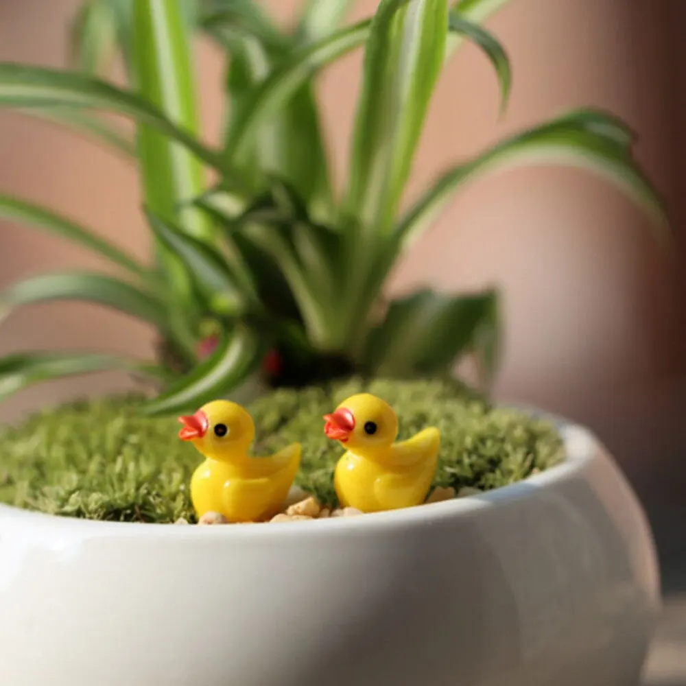 10 Pcs Mini Little Yellow Duck Moss Micro Landscape Ornaments  Mini Garden Decoration Miniatures Figurine Garden Decor