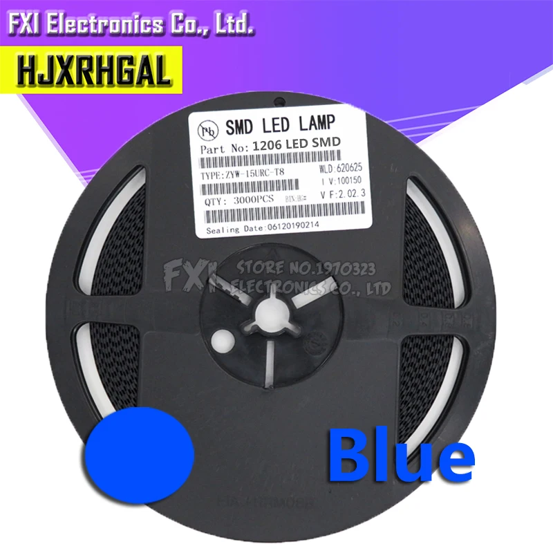 1 катушка 3000 шт. синих светодиодов 1206 SMD|Диоды| |