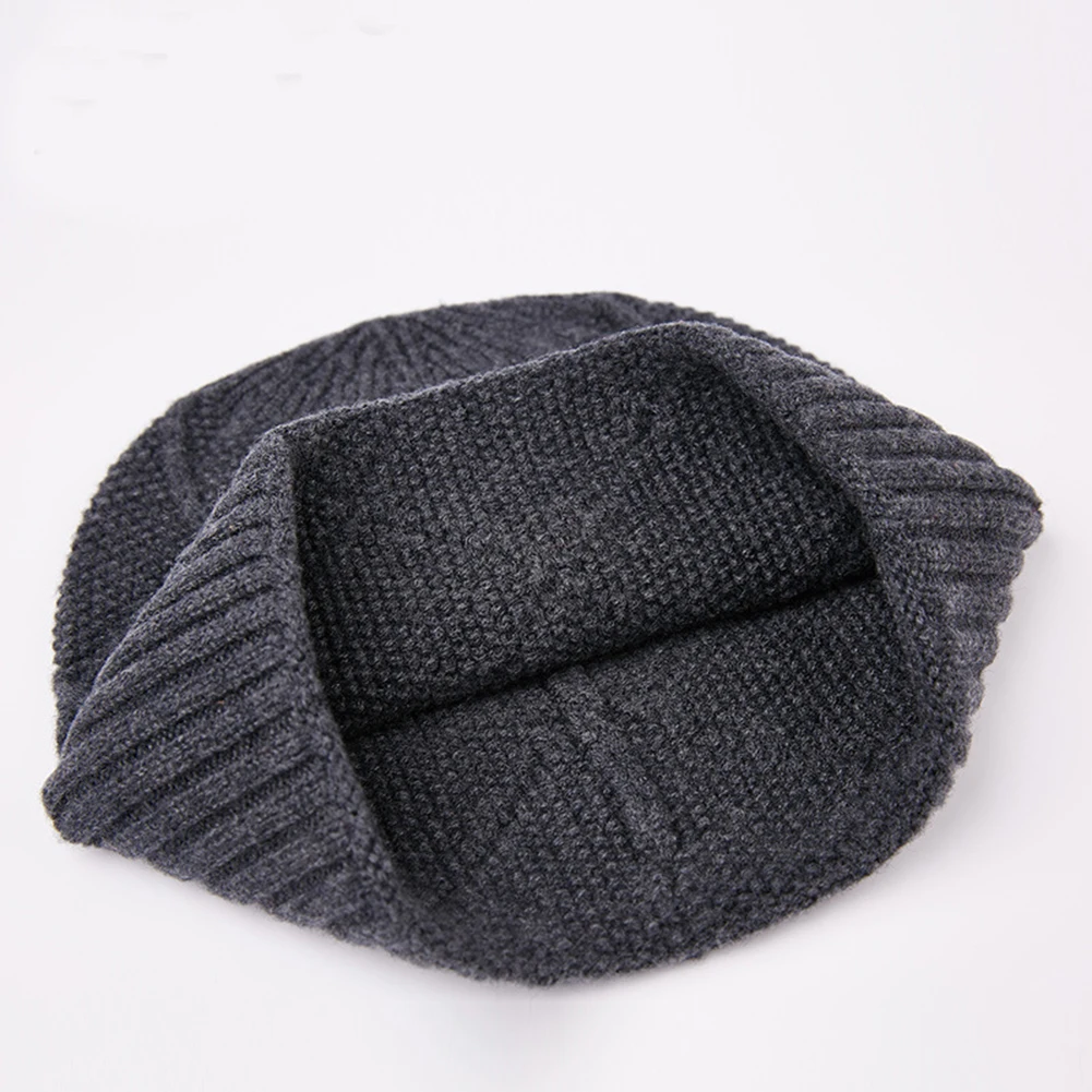 100% Australian Wool Winter Men Knit Slouchy Beanie Hat Cashmere Skullies Hats For Women Caps