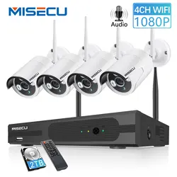 MISECU 8CH 1080 P HDMI Wi Fi NVR 8 шт. 1.0MP CCTV беспроводной IP камера Аудио ИК Открытый Всепогодная Защита системы скрытого видеонаблюдения комплект