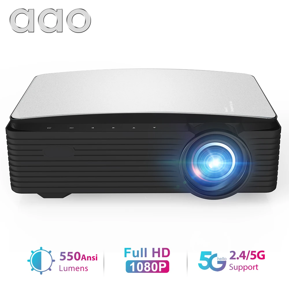 AAO YG650 Full HD 2K 4K 1080P Projector YG620 Upgrade Smart Android 5G WiFi Video Home Theater 3D Movie Beamer Game Projector mini projector