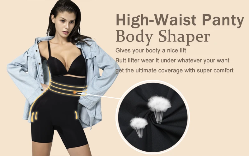 Животик Управление Корректирующие шорты Для женщин Высокая Талия Body Shaper бедра стройнее, без шнуровки, Короткие Нижнее белье для похудения белье подтягивающее ягодицы белье