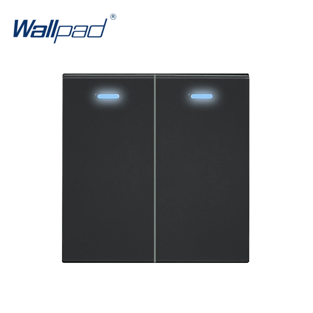 Wallpad 2 банда 2 способа 1 способ с переключатель со светодиодным индикатором функциональная клавиша для стены кулисный переключатель только белый и черный пластиковый модуль