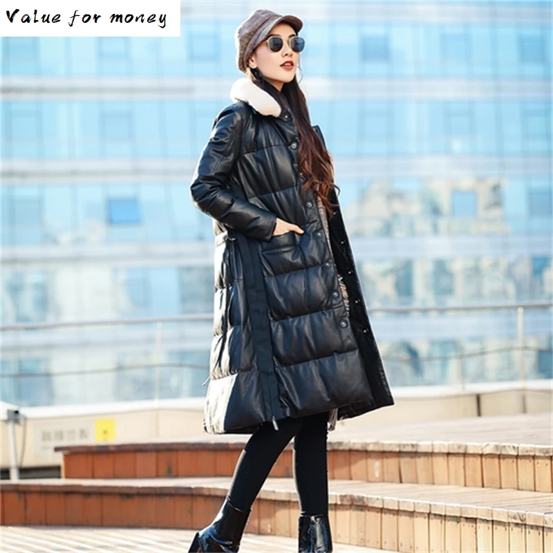 Black Friday 30 Off Pelz Nerz Kragen Schaffell Unten Mantel Herbst Winter Mantel Frauen Kleidung Echtem Leder Jacke Koreanische Vintage Lange Tops Zt4940