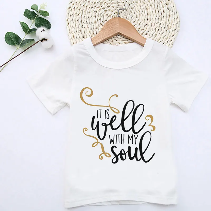 Vogue Happy Mother's Day Harajuku Cute Print Girls Shirts Summer White Clothes T-shirt Kids Harajuku Funny Boys T Shirts Kawaii