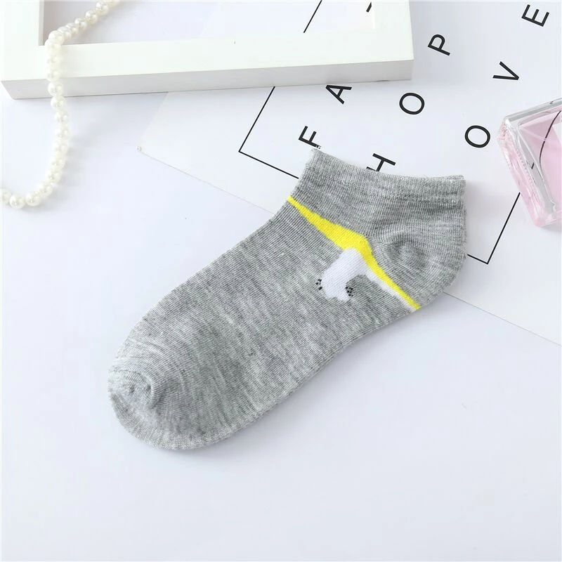 GREY Женские Дышащие носки-следки невидимки из хлопка - Цвет: GREY