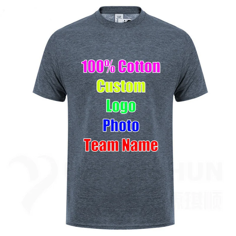 Мужские футболки унисекс с индивидуальным принтом логотипа, индивидуальные одноцветные футболки с текстовым принтом, рекламная одежда