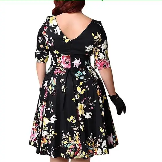 Большой Размеры 6XL 7XL 8XL Для женщин юбка Harajuku на молнии с цветочным принтом Туника широкая юбка юбки большого размера 4XL 5XL 6XL AF847