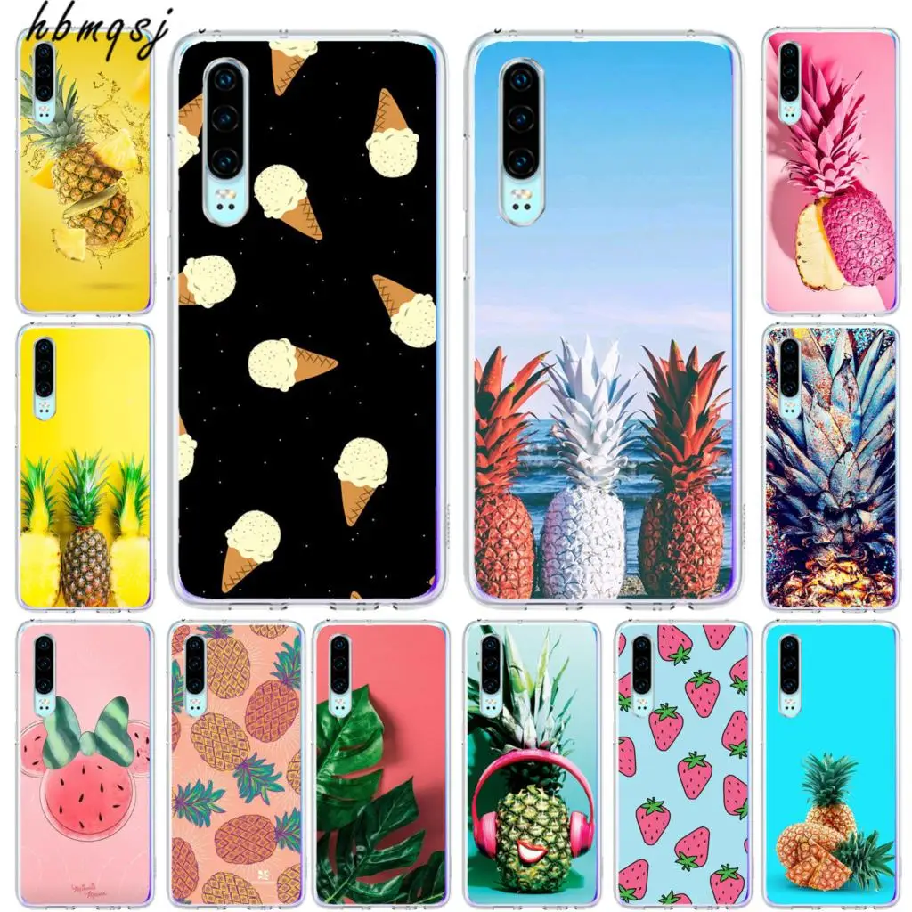 Cute for huawei p20 lite pro case silicone soft tpu pineapple cartoon original coque mobile phone back cover |