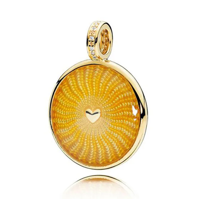 Новинка, 925 пробы, серебряный, 1:1, шарм, 18 K, золото, пчела, мед, гребень, мед, темперамент, солнце, бисерная подвеска, в форме сердца, для женщин - Цвет: Серый