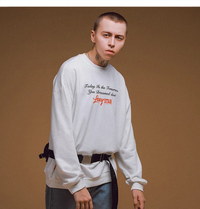 Aelfric Eden модный мужской свитер с принтом Осень Harajuku уличная одежда с длинным рукавом хип хоп Повседневный хлопковый объемный пуловер