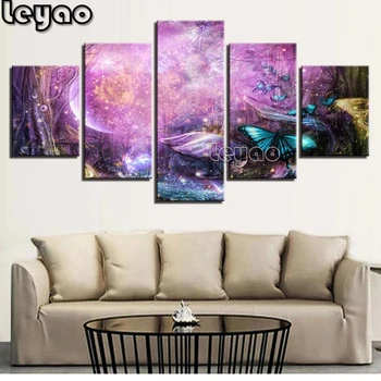 

3D Diy Full Square diamond Painting Cross Stitch kits Diamond Mosaic Pattern Diamond Embroidery Kids Gift Butterflies Fly 5 pcs