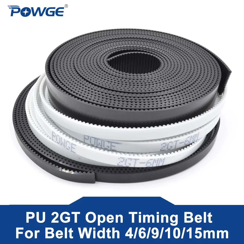 2GT Open synchronous belt 2GT-6 width 4/6/9/10/15mm polyurethane Steel PU GT2 Timing belt Small backlash 3D printer synchronous belt transmission drive belt rubber belt