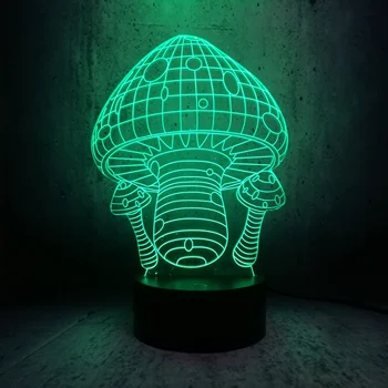 

Mushroom shaped pattern LED Night light 3D Flash USB Base Bedroom Boy Kid Christmas Gift Toys Desk Table Light