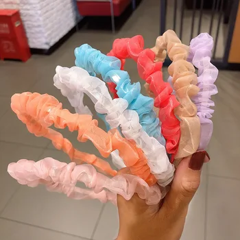 

1Pcs Girls Women Metal Gradient Fold Headband Creative High-End Mesh Headband Head Buckle Female Hair Accessories