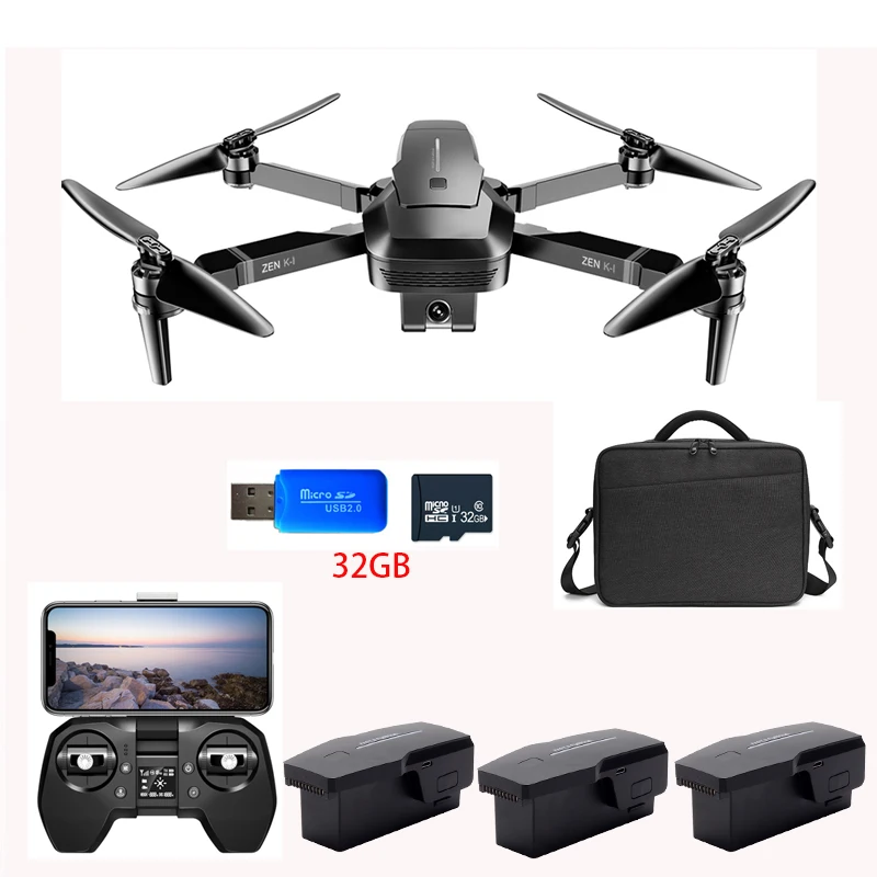 Дрон Visuo ZEN K1 2 камеры 4K HD GPS Wifi FPV 28 мин полета SD-карта 32 Гб |