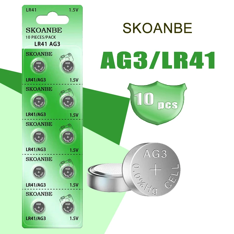 SKOANBE 3-10PCS LR41 392 384 192 AG3 SR41 1.5V Button Coin Cell Battery Watch Battery. | Источники питания