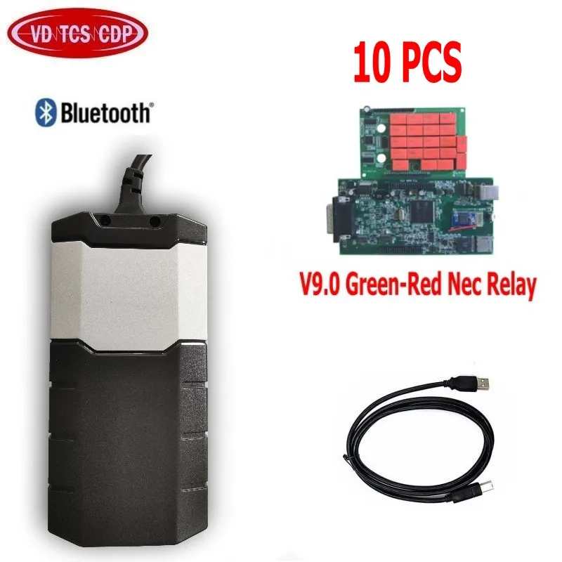 10 шт. DHL бесплатно VD DS150E CDP VD TCS CDP 2016R0 keygen Vci bluetooth диагностический инструмент obdii Авто сканер инструмент для delphis - Цвет: 10pcs with bluetooth