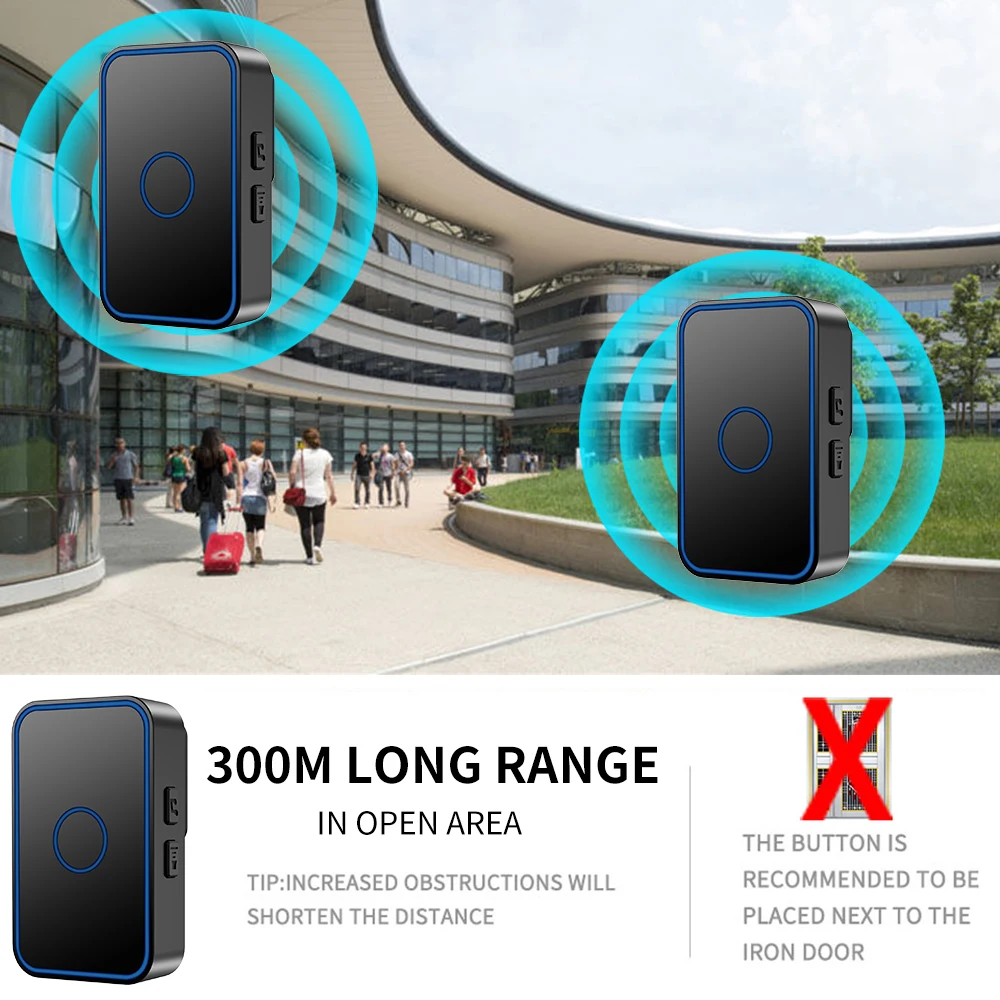 Cacazi-campainha sem fio, 500m, 60 ring, 5