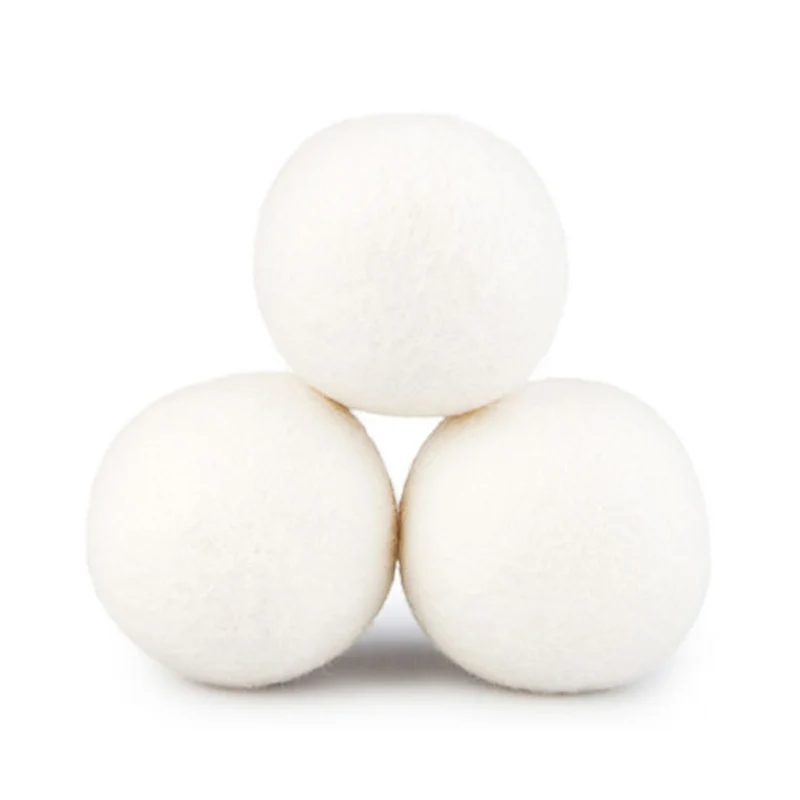 6PCS/Set White Natural Organic Laundry Fabric Softener Ball Laundry Clean Ball Premium Organic Wool Dryer Balls Reusable