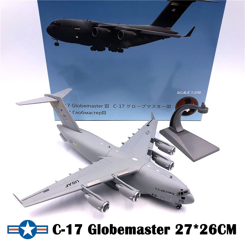 1:200 в твердом переплете сплава мобильный телефон Дисплей Стенд C-17 Globemaster III U. S. Военный Самолет Модель Реалистичная сплав коллекция