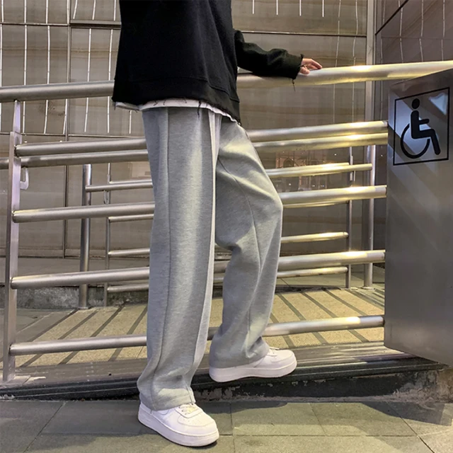 Pantalones de chándal rectos para hombre, ropa de calle informal holgada, estilo Harem coreano, de gran tamaño 1