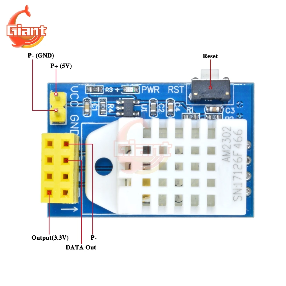 DHT22 AM2302 Цифровой Датчик температуры и влажности Wifi модуль ESP8266 ESP-01 ESP-01S ESP01S 3,3 V-5,5 V Замена SHT11 SHT15