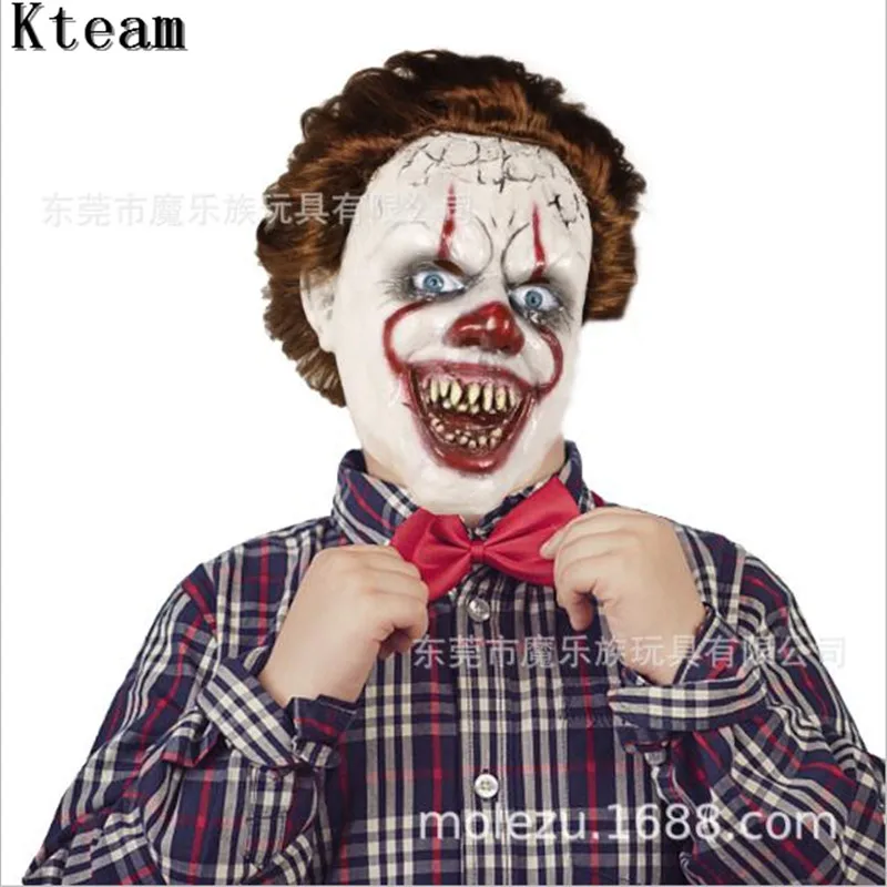 Новая страшная маска Stephen King's It Pennywise 2 Horror одежда для клоуна Маска Клоун Маска для Хэллоуина аксессуары для косплея