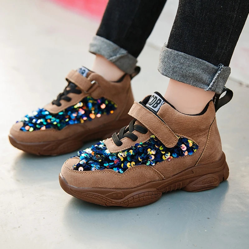 Дети младенец Начинающий ходить Малыш обувь для мальчиков Дети детская мягкая подошва Зима блёстки Бег Спортивная обувь девочек кроссовки Tenis Infantil Z