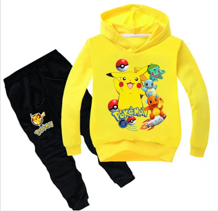 PoK Emom Costume Spring Pokemon Go Clothing Set Boys Tracksuit Girls Boutique Outfits Kids Children Pokemon Costume Kids