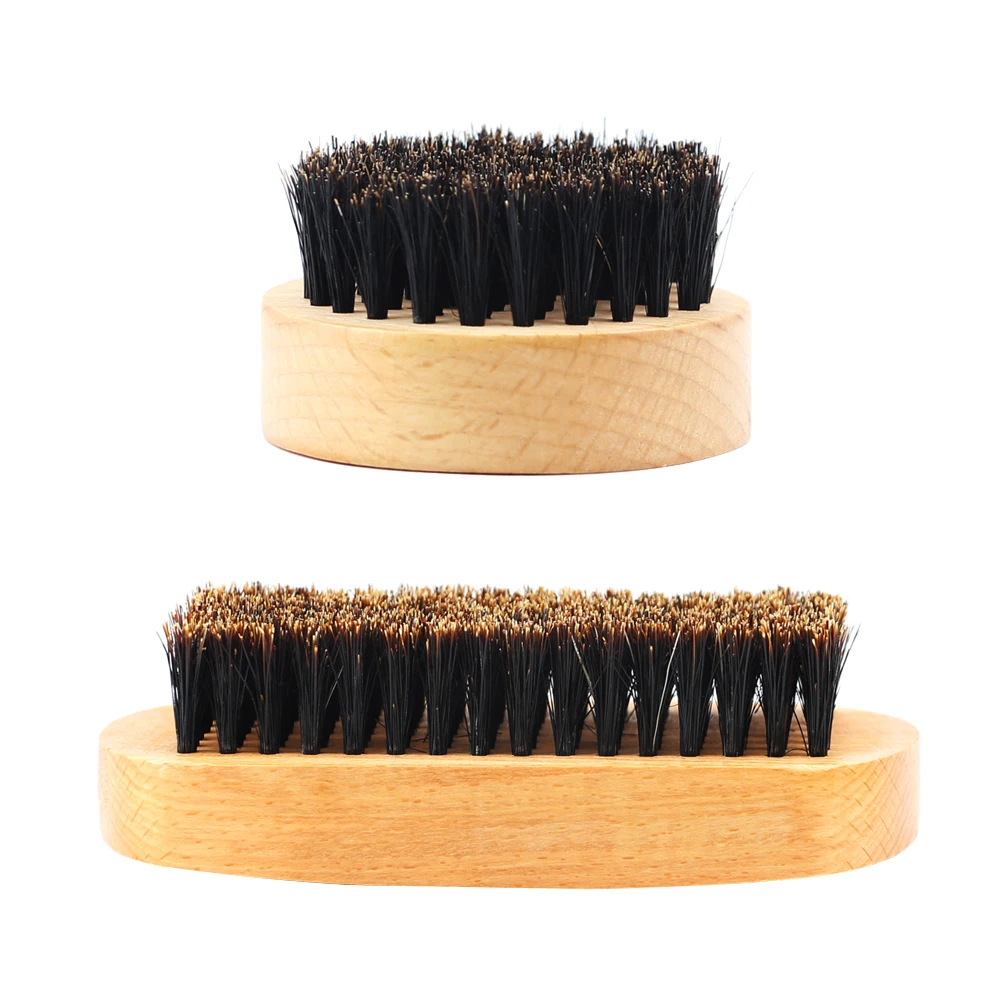Wooden Handle Beard Brush Boar Bristle for Men Mustache Styling Grooming