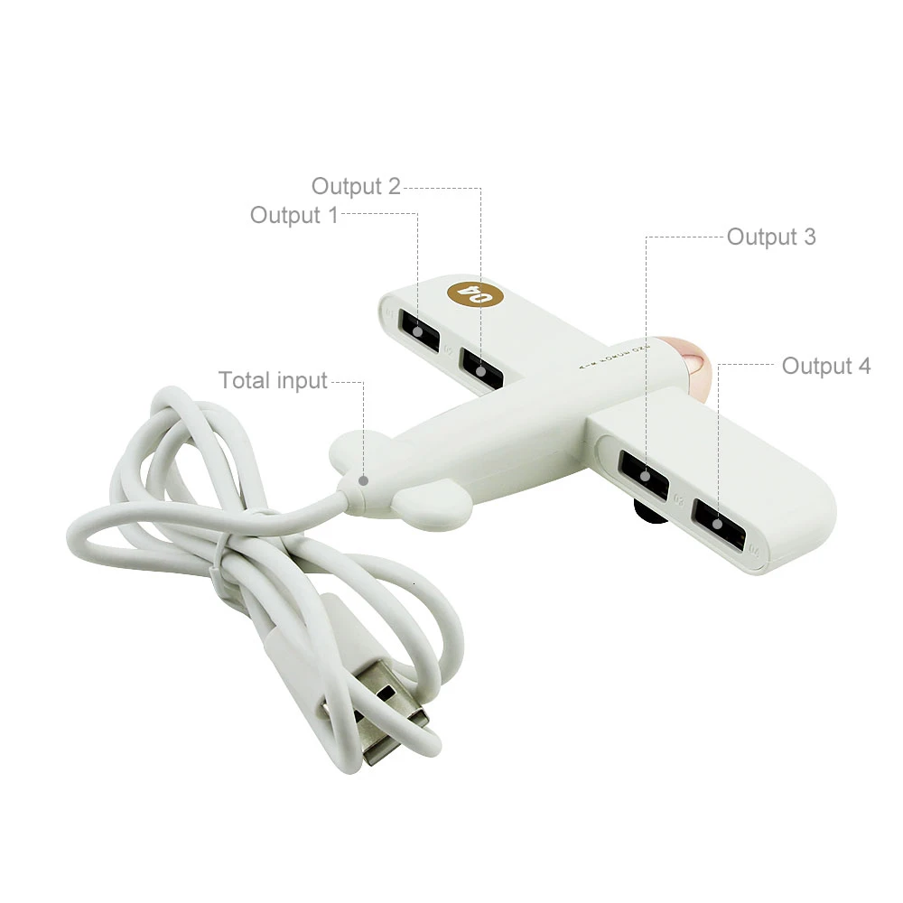 Самолет концентратор мульти 4 порта usb-хаб Симпатичный Самолет дизайн Jet Airliner концентратор сплиттер адаптер для ПК Компьютерные аксессуары
