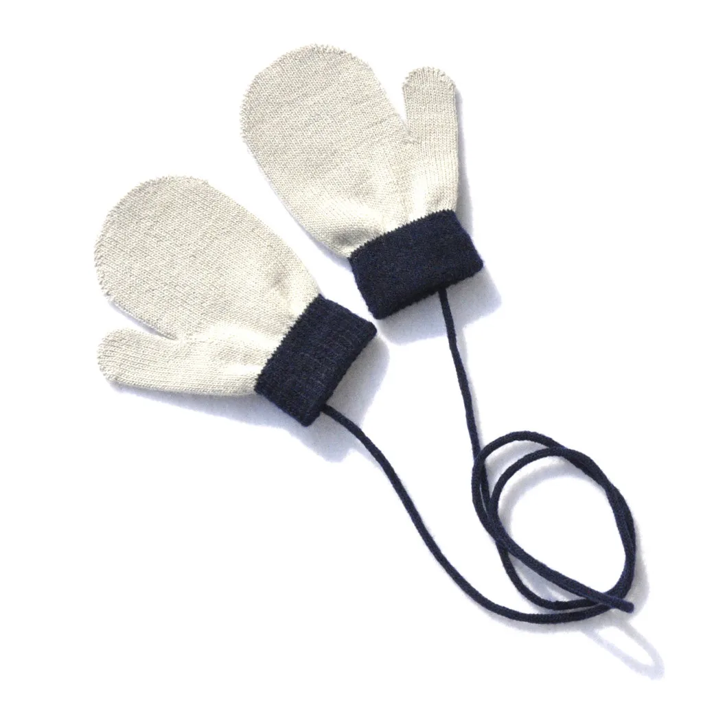 Зимние перчатки guantes Детские Зимние теплые лоскутные вязаные милые с веревочными перчатками стильные перчатки ручной работы#351119