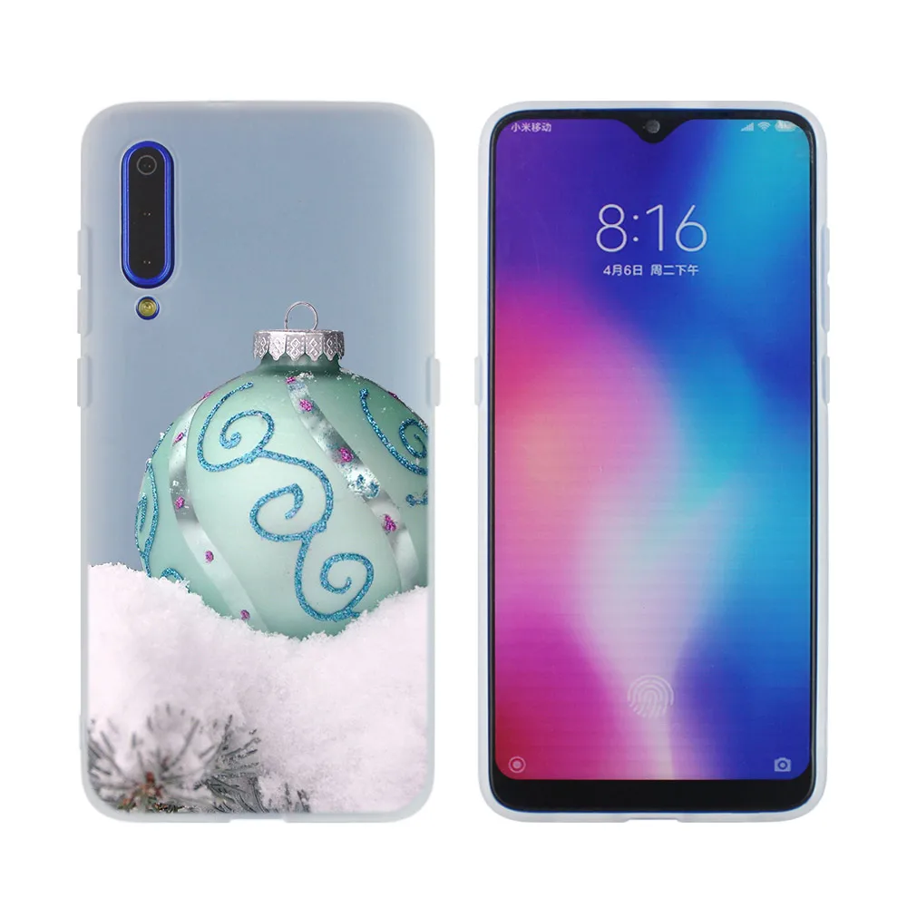 Soft picture 3D Чехол для Xiao mi cc 9 mi 9 8 A2 Lite SE A1 f1 6 6X 5X MAX 3 mi X 2S Cover mi 9 mi 8 happy new year merry новогодняя елка; Снег хлопья - Цвет: Soft picture 3D