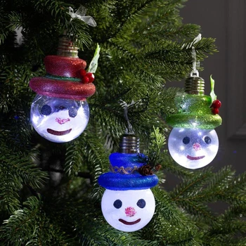 

Set of Christmas balls with LEDs "Snowmen", 3 pcs, d = 8 cm, WHITE 4834894