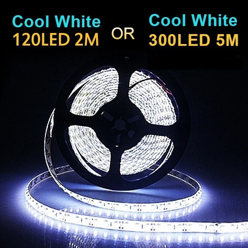 Светодиодный ночник 2 м/5 м RGB светодиодный светильник 12 В 2835 холодный белый 120 светодиодный/300 светодиодный SMD гибкий светодиодный светильник для украшения дома на открытом воздухе