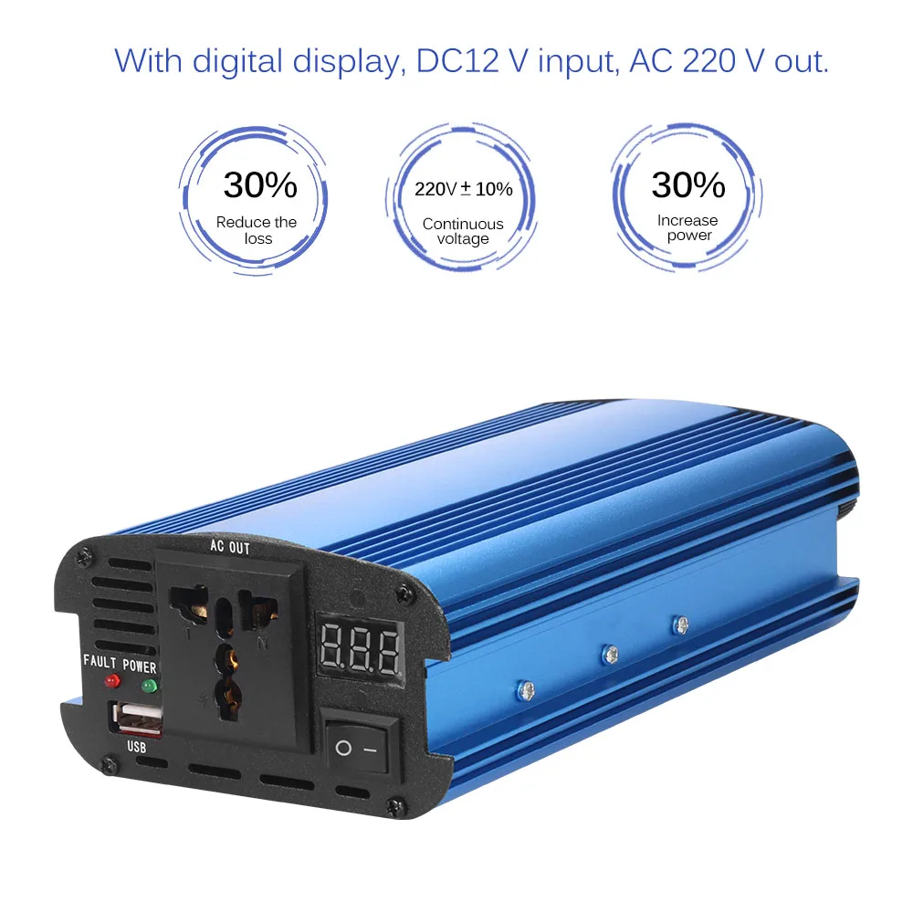 Onever 3000 Вт DC 12 до 220 В солнечный инвертор с охлаждающим вентилятором конвертер для поездок по дорогам на открытом воздухе