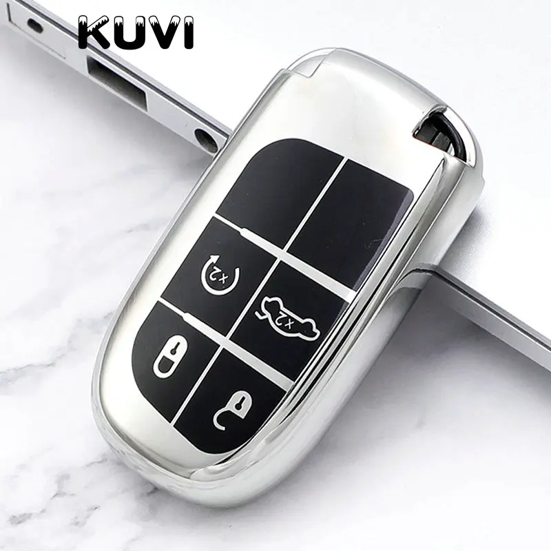Soft Tpu Car Remote Key Cover Case Fob For Dodge Ram 1500 Journey Charger Dart Challenger Durango - For Fiat Jeep Key Ring Shell - Racext™️ 52 - Racext Soft Tpu Car Remote Key Cover Case Fob For Dodge Ram 1500 Journey Charger Dart Challenger Durango - For Fiat Jeep Key Ring Shell - Racext™️ - - Racext 51