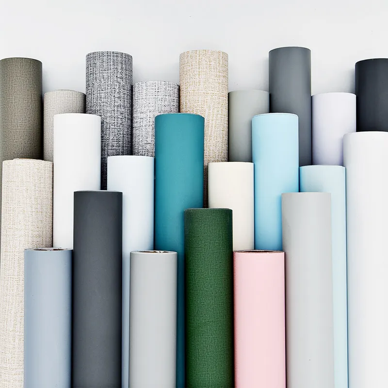 

Wallpaper self-adhesive 10 meters waterproof Nordic ins Sen university dormitory bedroom solid color transformation gray wallpap