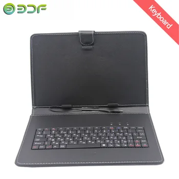 

New Keyboard Dustproof Black PU+PC leather cover For android Tablet 10.1 Inch with Built-in USB Wired Keyboard