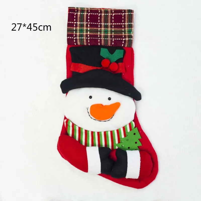 Christmas stocking A 1 шт., Полиэстеровая клетчатая Рождественская елка, юбка, ковер, украшение для дома, юбки с елкой, Новогоднее украшение, нетканый материал - Цвет: Christmas stocking A