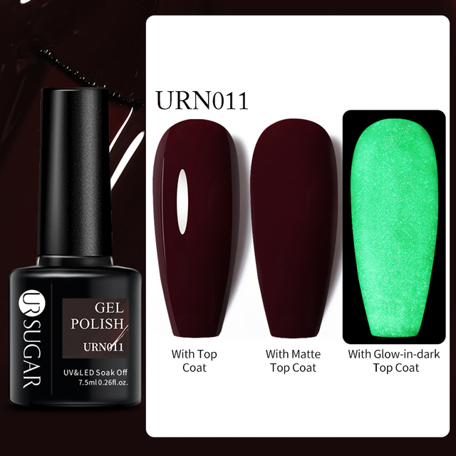 SUGAR Luminous Gel Top Coat Semi Permanent Glow In Dark Fluorescent Soak Off UV LED Color Gel Nail Varnish Nails for Manicure